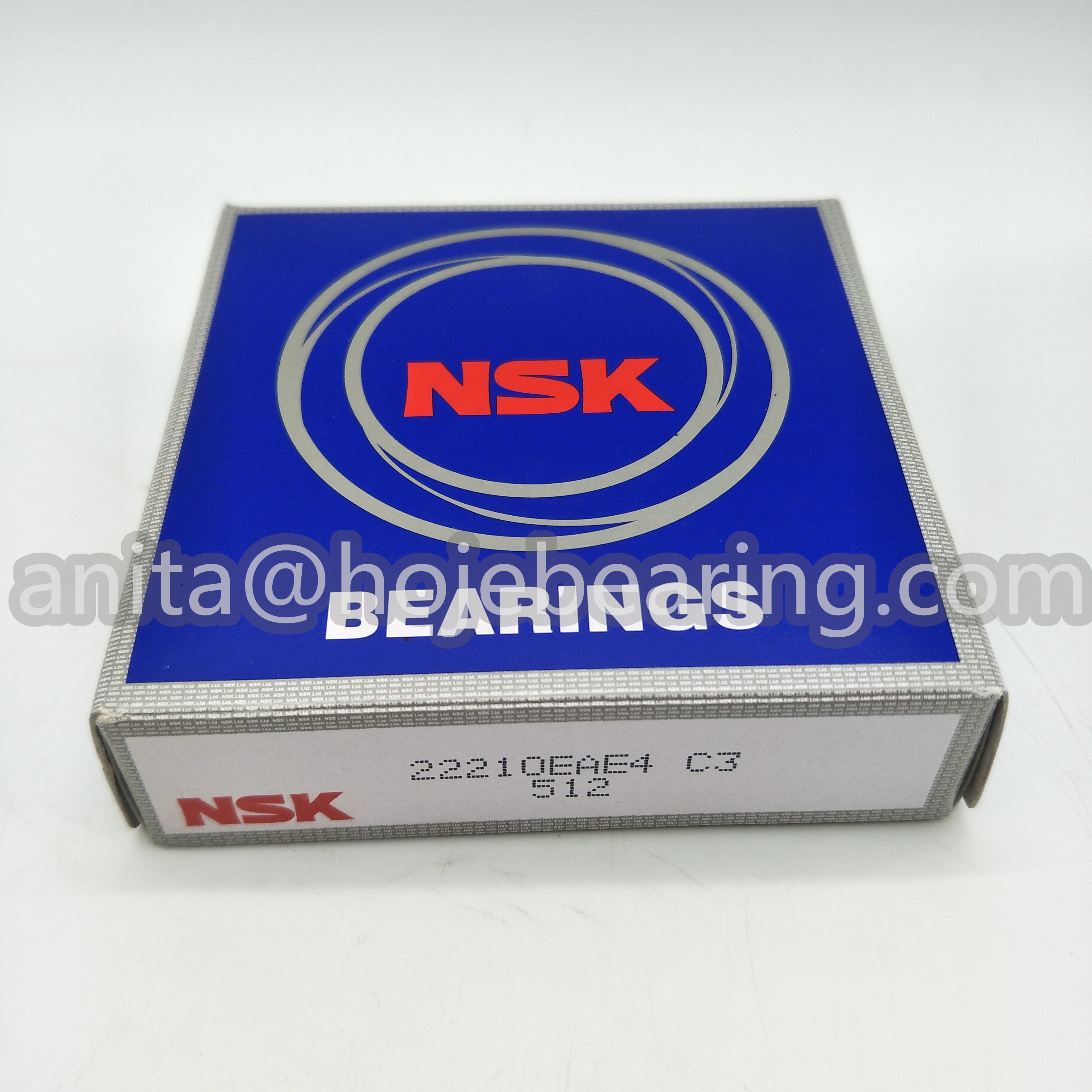 NSK 22210EAE4 Spherical Roller Bearing, Round Bore, Pressed Steel Cage, Metric, 50mm Bore, 90mm OD, 23mm Width