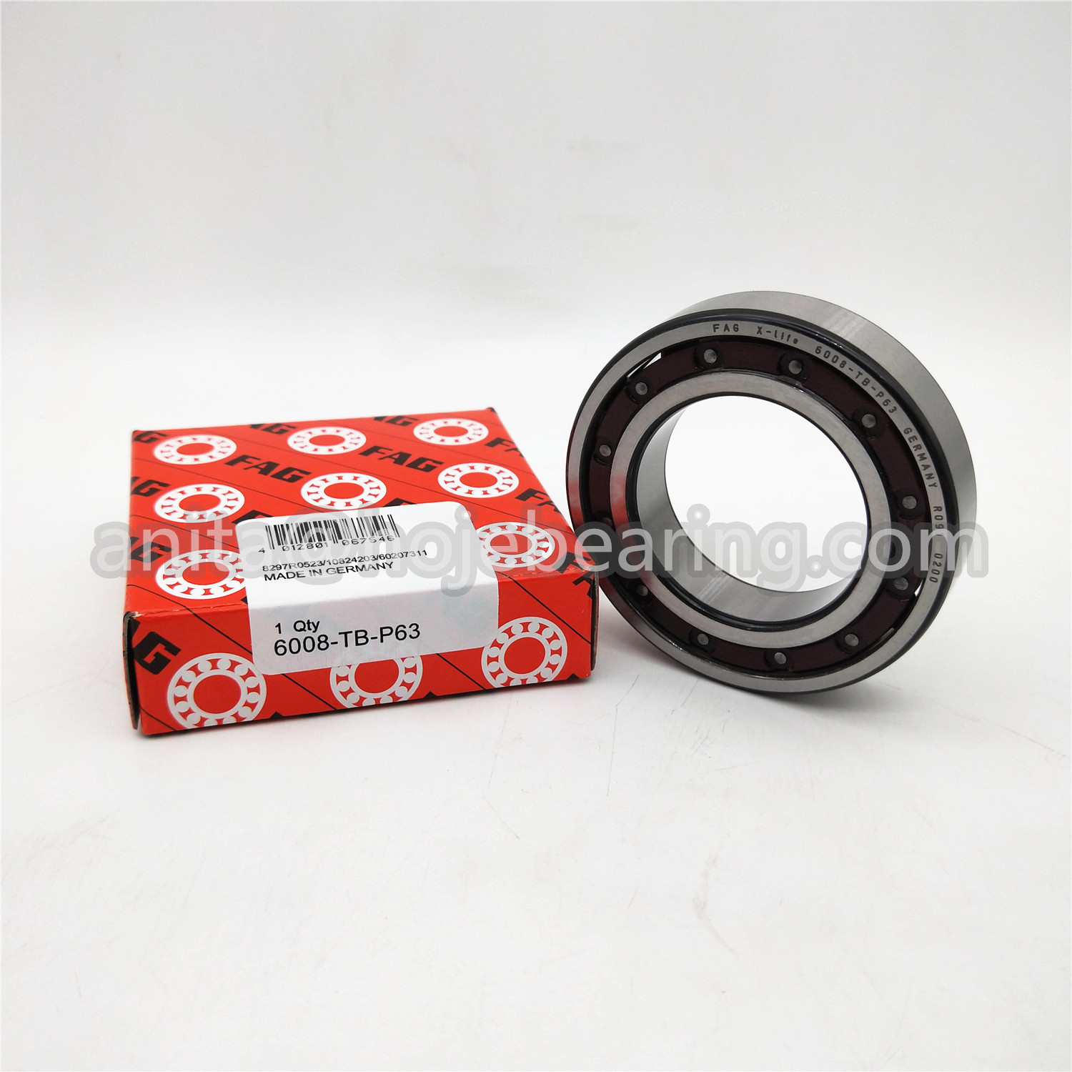 FAG 6008-T-B-P63 Deep Groove Ball Bearing, Precision, 40 mm ID, 68 mm ...