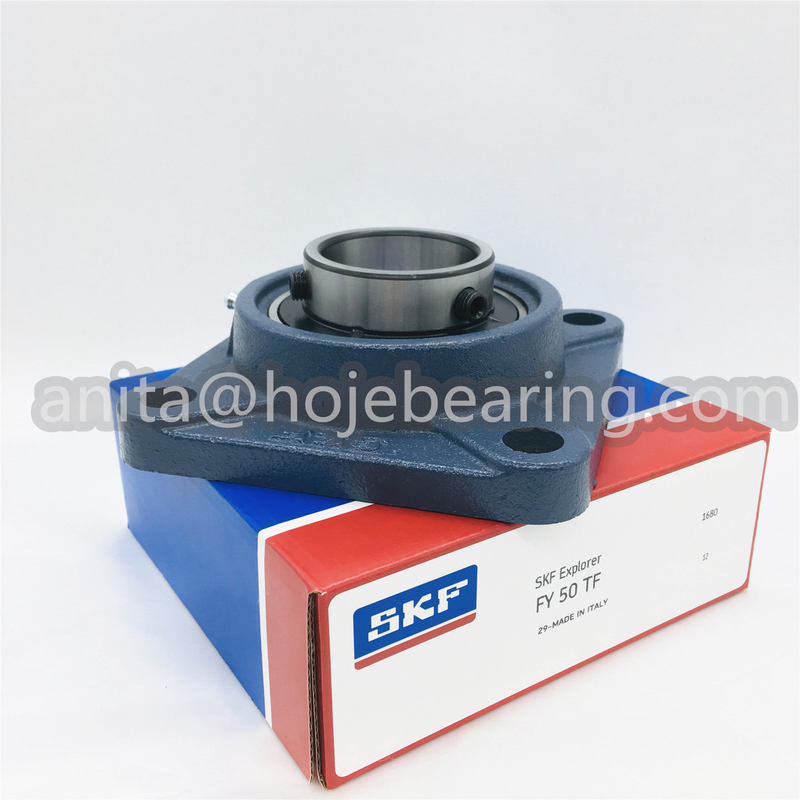 SKF FY 50 TF Flange-Mount Ball Bearing Unit, Pillow block bearing - 4-Bolt Flange, 50 mm Bore, Cast Iron Housing Material, Set Screw Locking, Contact Seal Seal